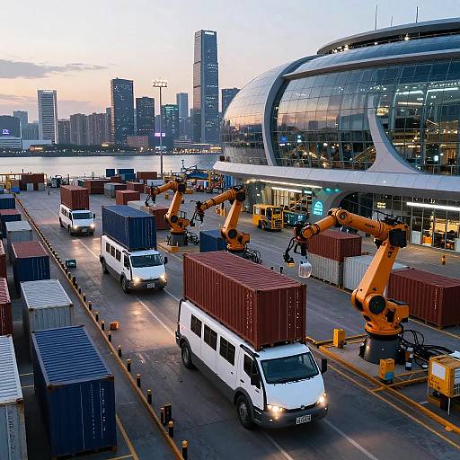 Futuristic AI-Driven Cybernetic Seaport