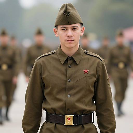 Realistic Male in Military Dress Uniform