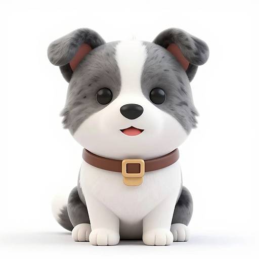 3D Realistic Merle Border Collie