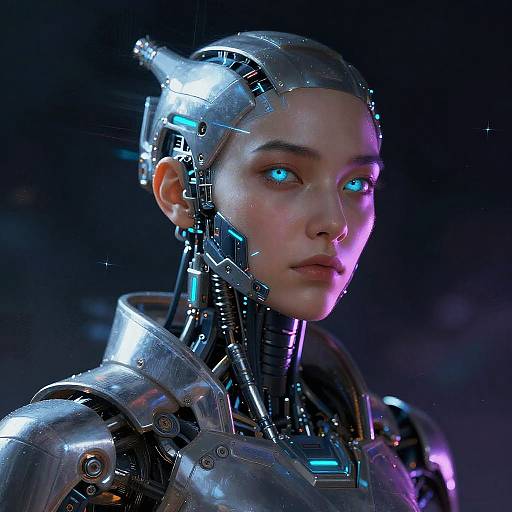 Futuristic Cybernetic Character Portrait