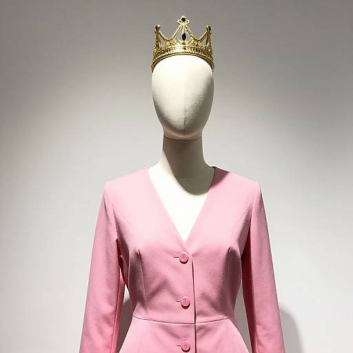 Mannequin in Pink Outfit with Crown