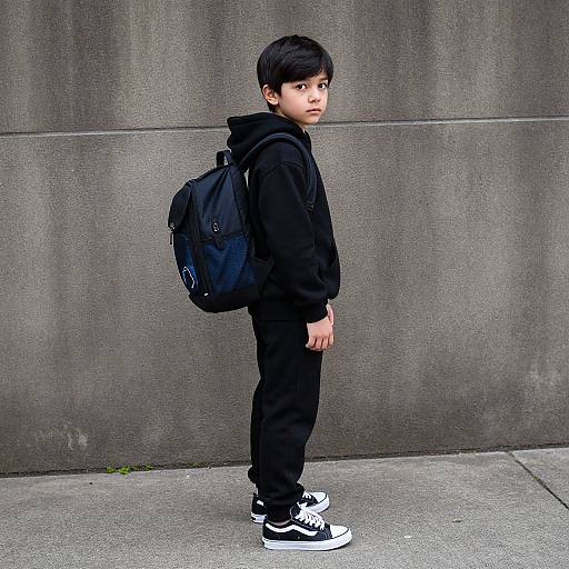 Boy in Child Carrier Costume