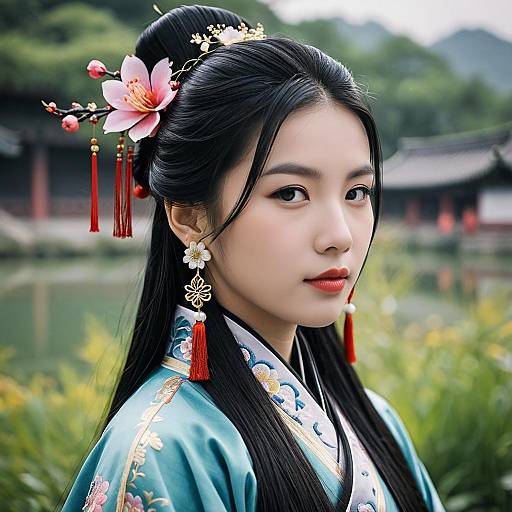 Young Woman in Traditional Chinese Hanfu