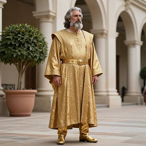 Majestic Man in Ornate Gold Robe