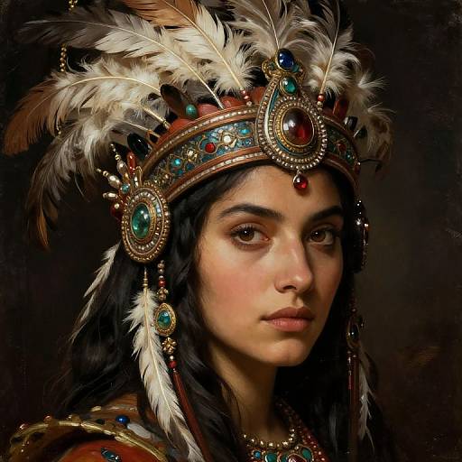 Chivasina Portrait with Feathered Headdress