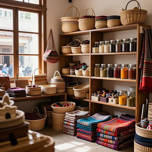 Vibrant Traditional Artisan Marketplace Interior