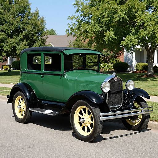 Vintage Green Ford Model A Sedan
