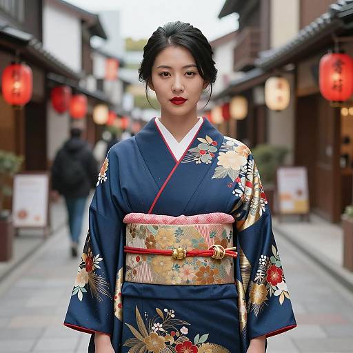 Elegant Asian Woman in Traditional Attire