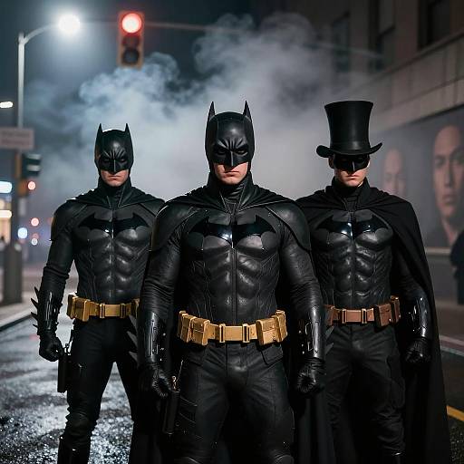 Mysterious Heroes in a Nighttime City