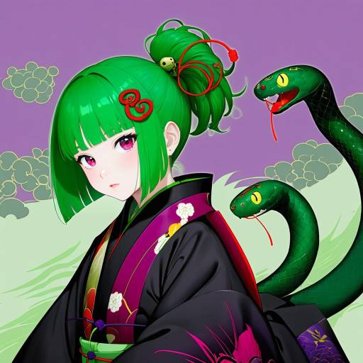 Illustration of Adagumo no saragimaru, len'en in the style of Ohisashiburi