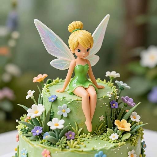 Whimsical Tinker Bell Garden Cake