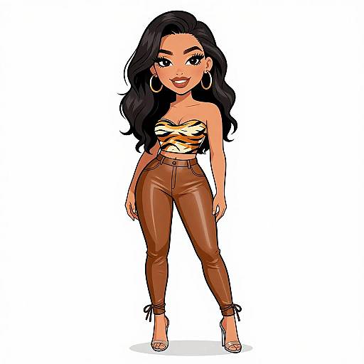 Urban Glam Smiling Woman in Tiger Print