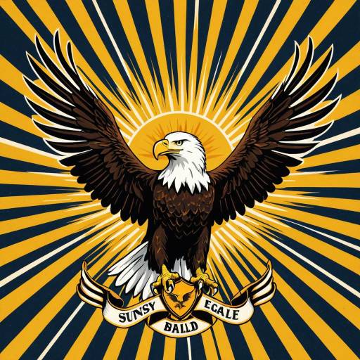 Retro 1950s Bald Eagle Logo Design