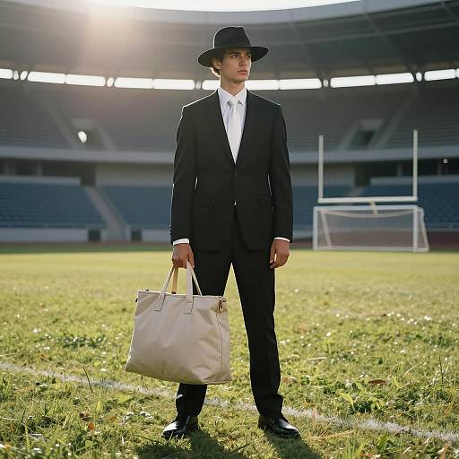 Dramatic Portrait of Man in Field