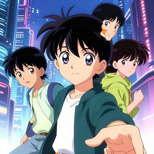 Vibrant Futuristic Anime Cityscape