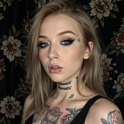 Tattooed Blonde Woman Portrait