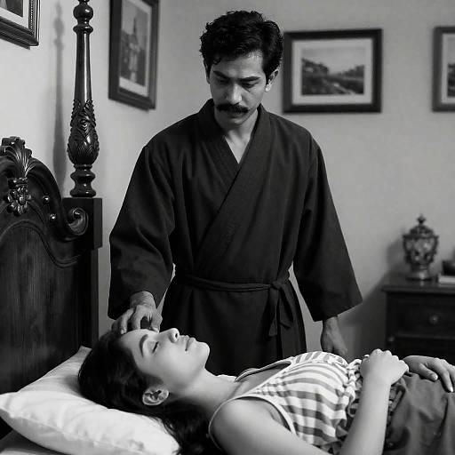 Dramatic Black and White Portrait Scene