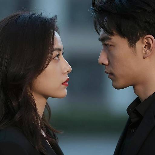 Intense Close-Up of a Couple