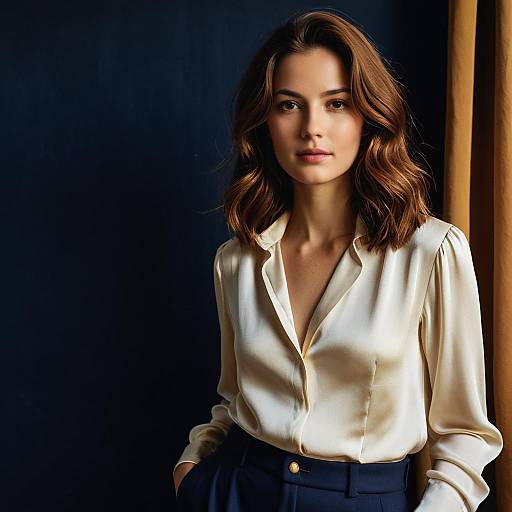 Golden-Hour Portrait of Chestnut-Haired Woman