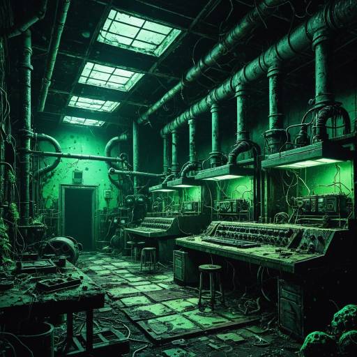 Abandoned Subterranean Laboratory with Rusted Machinery