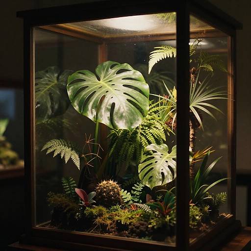 Intricate Tropical Jungle Display Case