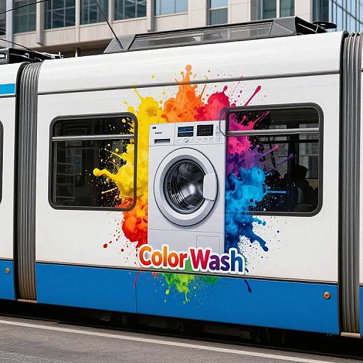 Color Wash Tram Advertisement