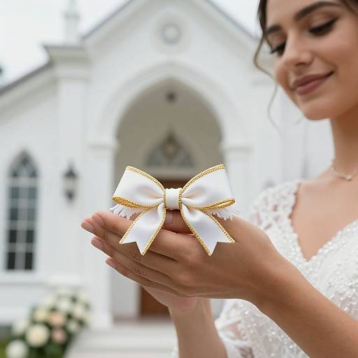 Elegant Bride with Silk Wedding Garter