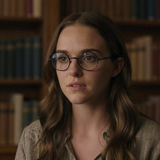 Natalie Portman Vintage Library Portrait