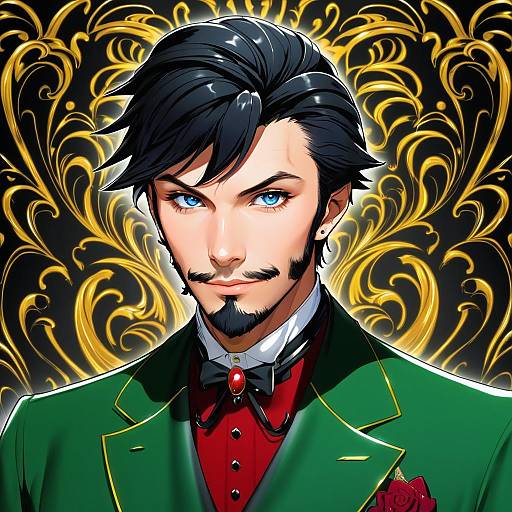 Illustration of Arsene lupin iii, lupin iii in the style of Nakano maru