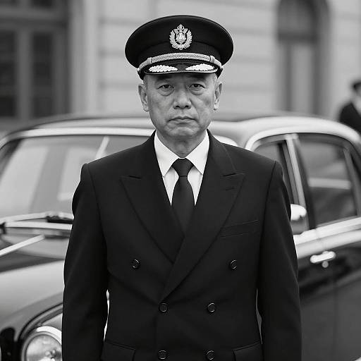 Classic Chauffeur Portrait in Monochrome