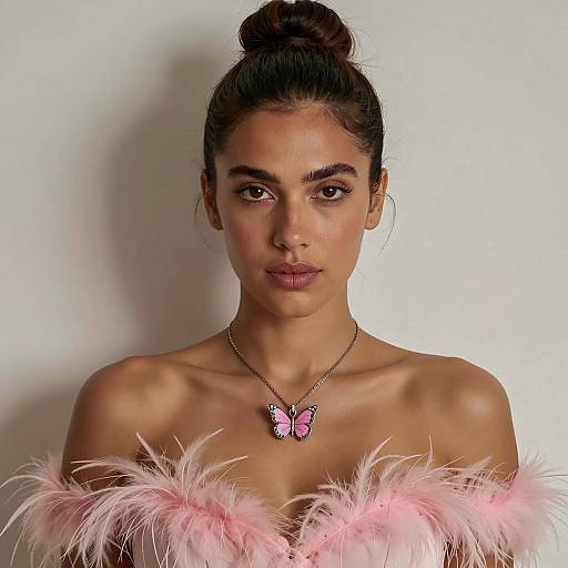 Elegant Portrait of a Woman in Pink