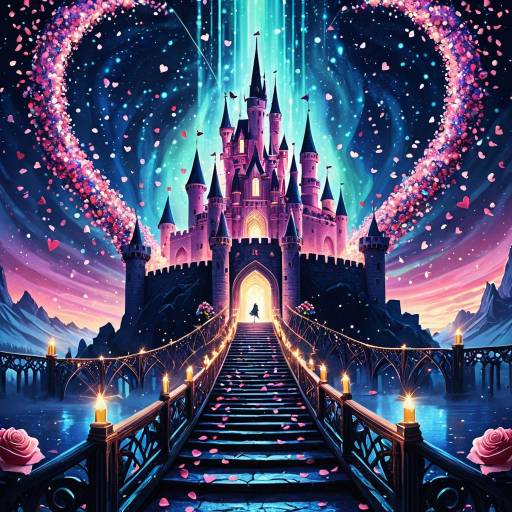 Fantasy Valentine’s Day Castle with Rose Petals