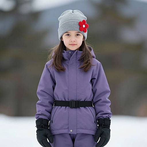 Child in Winter Ski Outfit Outdoors