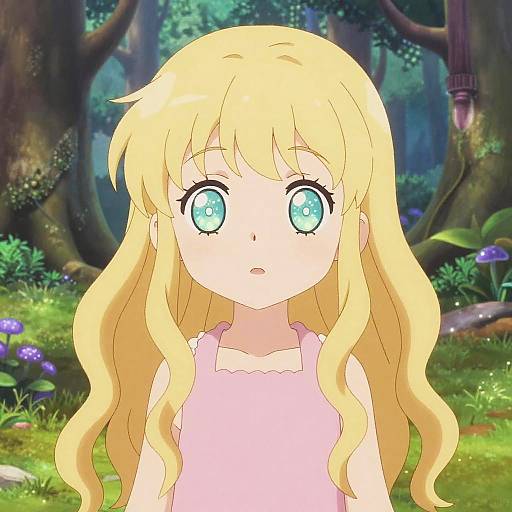 Anime Loli Girl in Magical Forest