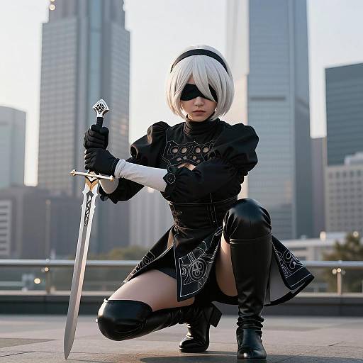 Mysterious Cosplayer in Urban Armor