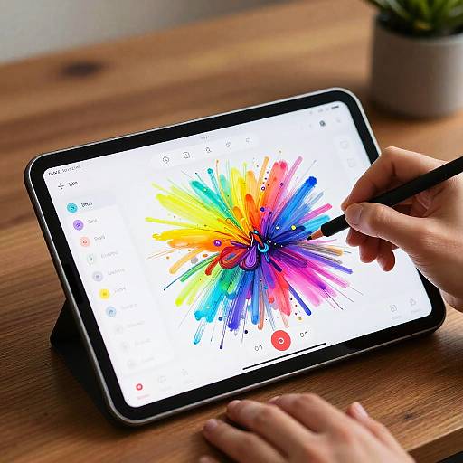 Futuristic AI Art Tablet Interface