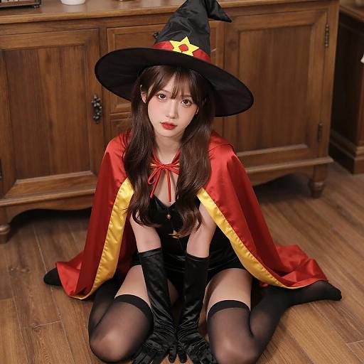 Shy Witch Costume Portrait
