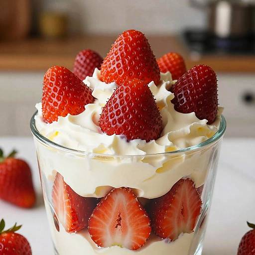 Photorealistic Strawberries and Cream Glass