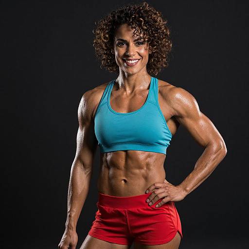 Confident Muscular Woman in Sportswear