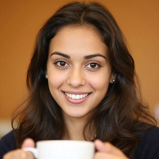 Smiling Woman with Wavy Hair