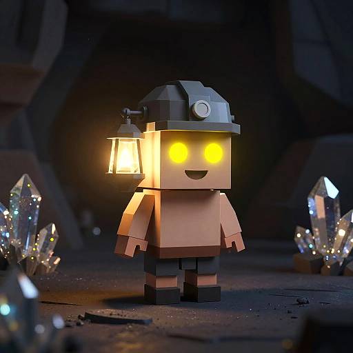 3D Low-Poly Dwarf Miner Scene