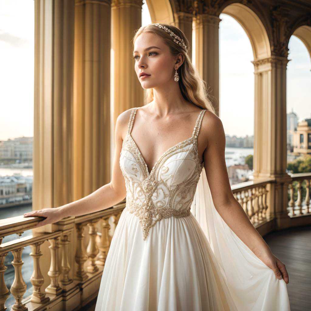 Regal Woman in Elegant Opera Gown