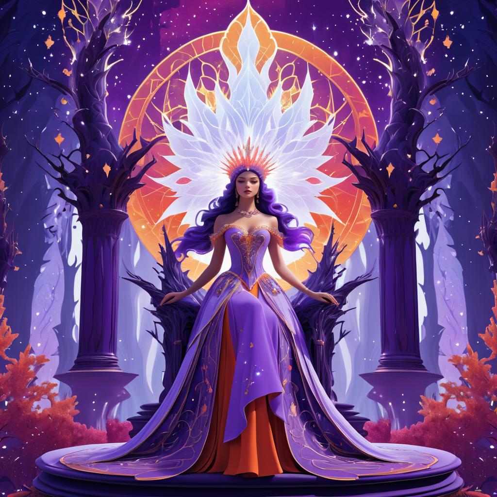 Ethereal Regal Woman in Retro Fantasy