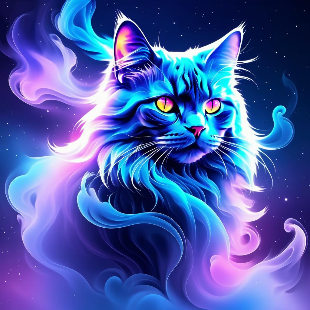 Ethereal Cat Formed from Cosmic Smoke