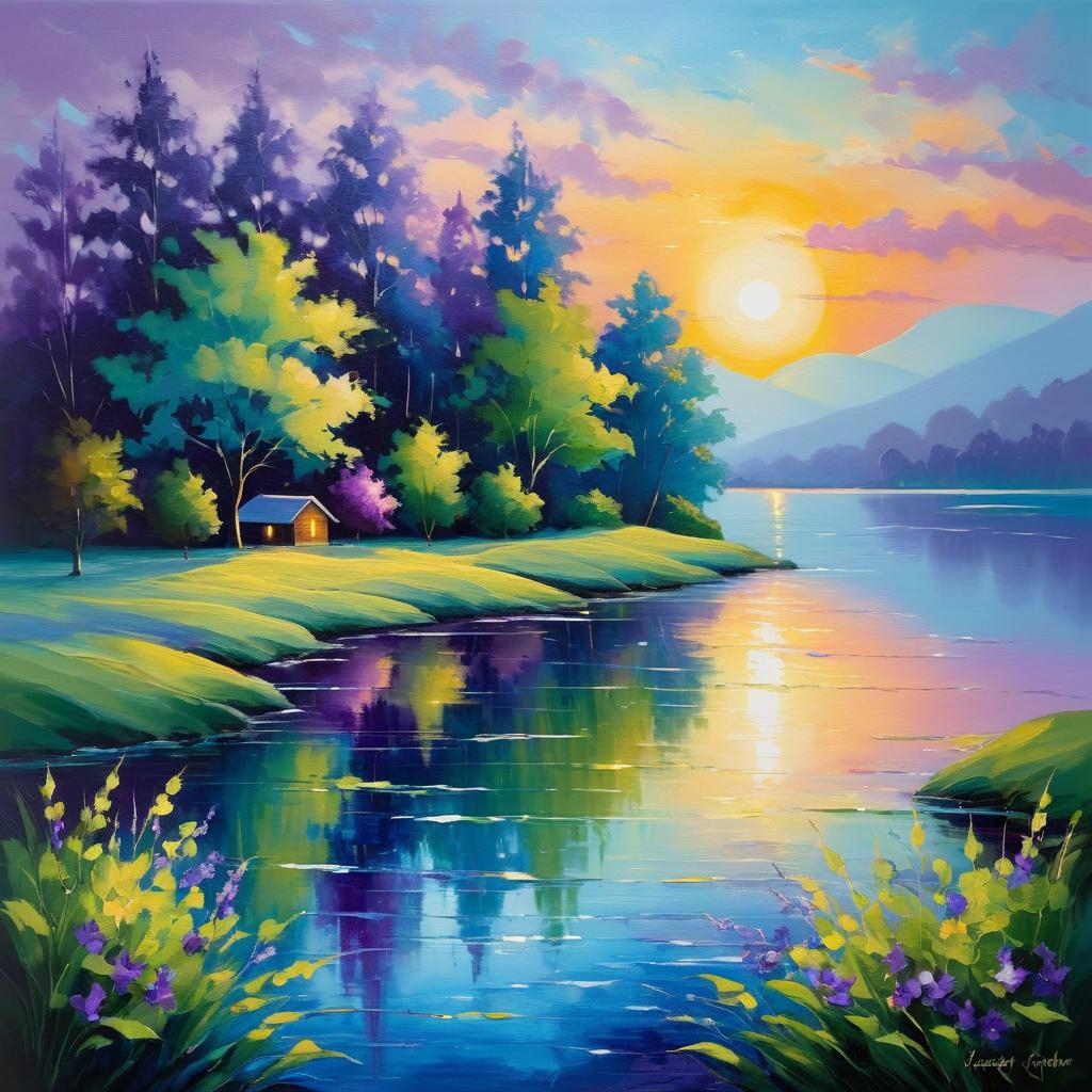 Enchanting Summer Evening on Canvas