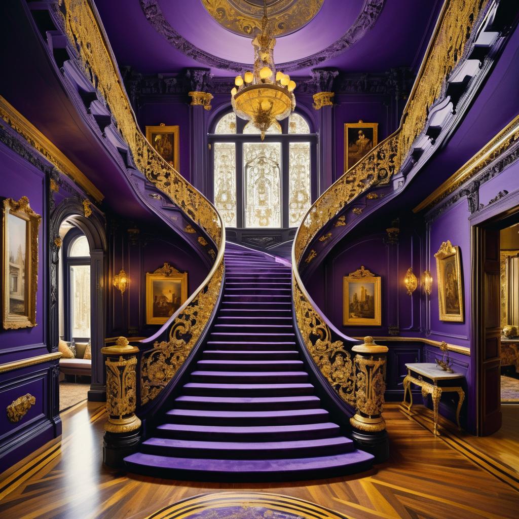 Ornate Staircase in Luxurious Interiors