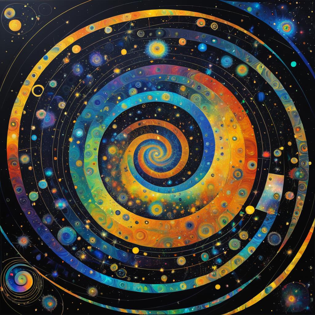 Alien Child in a Cosmic Spiral Art