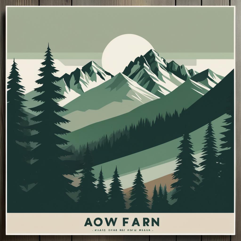 Vintage Mountain Range Poster Design