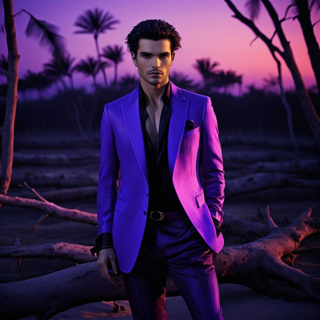 Vampire Fashion in Dark Paradise Sunset