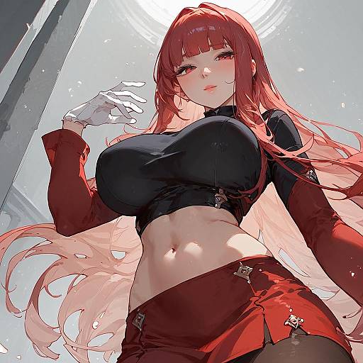 Anime Girl in Dark Room Pose